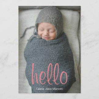 こんにちは世界のベビーの発表 案内状