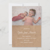 こんにちは世界のベビーの発表 案内状 (裏面)