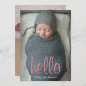 こんにちは世界のベビーの発表 案内状 (正面/裏面)