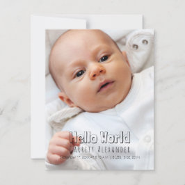 こんにちは世界の誕生Annoucement 案内状