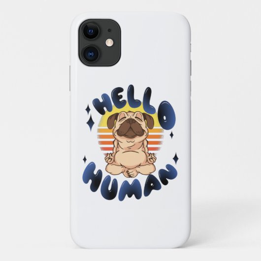 こんにちは人間の瞑想ヨガ犬 Case-Mate iPhoneケース (裏面)