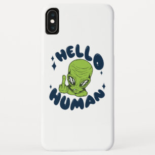 こんにちは人間 おもしろい エイリアン iPhone XS MAXケース