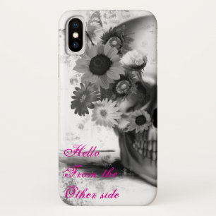こんにちは他の側からフローラ蝶スカル iPhone X ケース