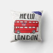 こんにちは傘が付いているロンドン|手の教養がある印 クッション (裏面)