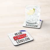 こんにちは傘が付いているロンドン|手の教養がある印 コースター (右側)