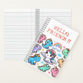 こんにちは友達、かわいい恐竜 スパイラルノート ノートブック (内側)