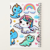 こんにちは友達、かわいい恐竜 スパイラルノート ノートブック (裏面)