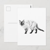 こんにちは友達、猫のアートポスト ポストカード (正面/裏面)