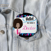 こんにちは名札- Afro先生 缶バッジ (インサイチュ)