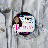 こんにちは名札- Sisterlocs先生 缶バッジ (インサイチュ)