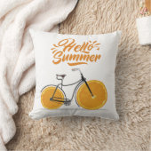 こんにちは夏おもしろい、レトロなバイクTシャツ クッション (ブランケット)