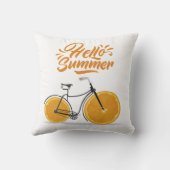 こんにちは夏おもしろい、レトロなバイクTシャツ クッション (裏面)