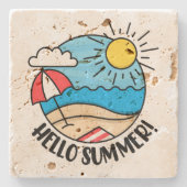 こんにちは夏2 ストーンコースター (正面)