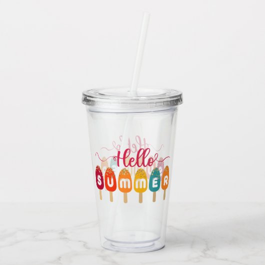 こんにちは夏 | アイスカラフルクリーム アクリルタンブラー (裏面)