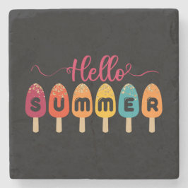 こんにちは夏 | アイスカラフルクリーム ストーンコースター