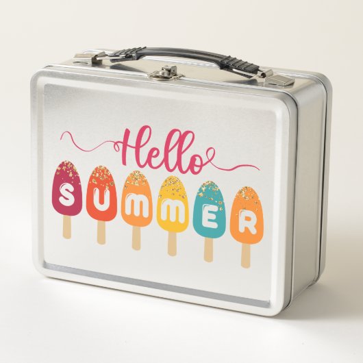 こんにちは夏 | アイスカラフルクリーム メタルランチボックス (正面)