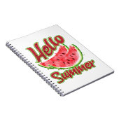こんにちは夏 | ウオータカラースイカデザイン ノートブック (右側)