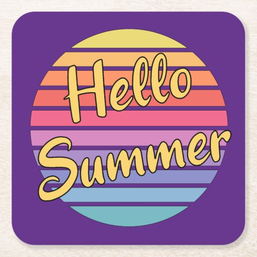 こんにちは夏 スクエアペーパーコースター (正面)