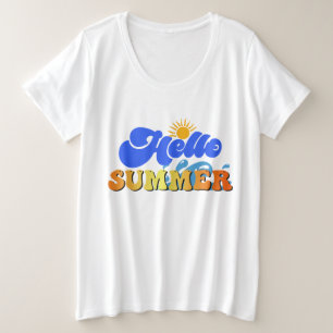 こんにちは夏 プラスサイズTシャツ