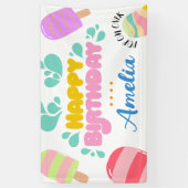 こんにちは夏！プールパーティの招待状バナー 横断幕 (縦)