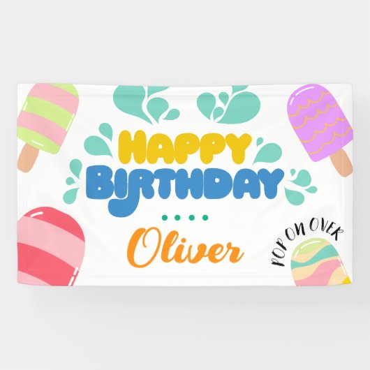 こんにちは夏！プールパーティの招待状バナー 横断幕 (横)