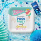 こんにちは夏!プールパーティの招待状 ペーパープレート (パーティー)