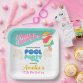 こんにちは夏!プールパーティの招待状 ペーパープレート (パーティー)