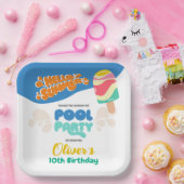 こんにちは夏!プールパーティの招待状 ペーパープレート (パーティー)