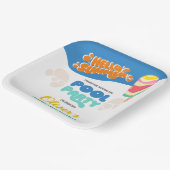 こんにちは夏!プールパーティの招待状 ペーパープレート (傾斜あり)