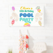 こんにちは夏！プールパーティの招待状 横断幕 (インサイチュ)