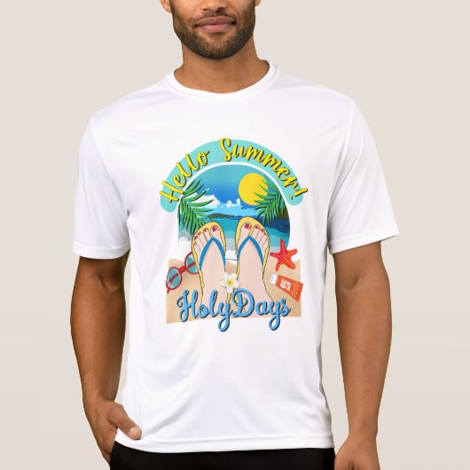 こんにちは夏 - 休暇 Tシャツ (正面)