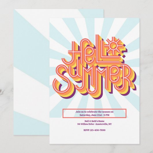 こんにちは夏 招待状 (正面/裏面)