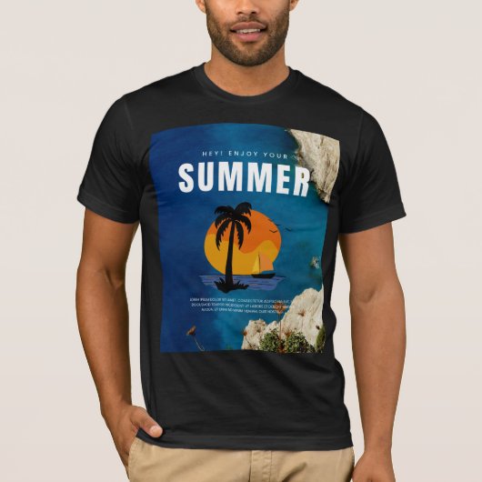 こんにちは太陽、素晴らしい夏のデザイン。 Tシャツ (正面)