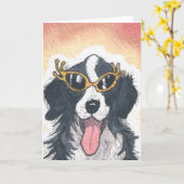 こんにちは子犬! カード (黄色い花)