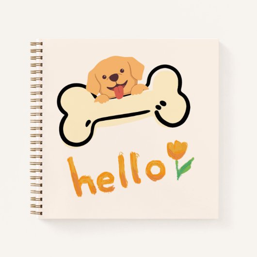 こんにちは子犬：陽気な ノートブック (正面)