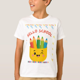 こんにちは学校:カラフルな学習の旅 Tシャツ