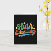 こんにちは学生たち 先生のバックトゥスクールスペイン語 カード (黄色い花)