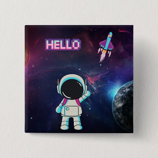 こんにちは宇宙。 缶バッジ (正面)