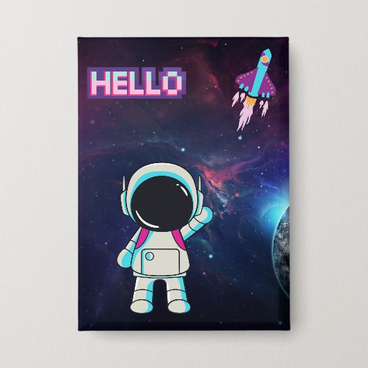 こんにちは宇宙。 缶バッジ (正面)