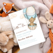 こんにちは小さい1テディベアバルーンベビーシャワー 招待状