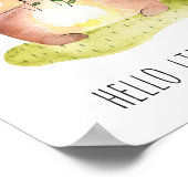 こんにちは小さな子。かわいいクマのプリント。赤ちゃん動物 ポスター (角)