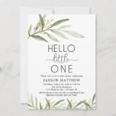 こんにちは小さな男女兼用赤ちゃんシャワー 招待状 (正面)