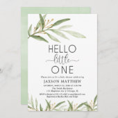 こんにちは小さな男女兼用赤ちゃんシャワー 招待状 (正面/裏面)