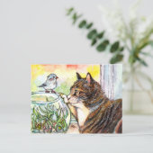 こんにちは小さな鳥 ポストカード (スタンド正面)