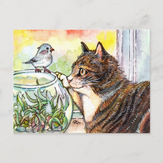 こんにちは小さな鳥 ポストカード (正面)