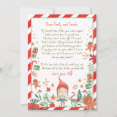 こんにちは小妖精や小人からの到着レター私は戻るクリスマス 招待状 (正面)