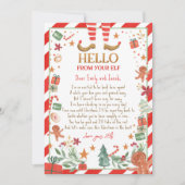 こんにちは小妖精や小人からの到着レター私は戻るクリスマス 招待状 (正面)