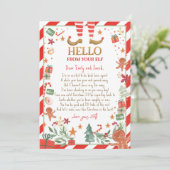 こんにちは小妖精や小人からの到着レター私は戻るクリスマス 招待状 (スタンド正面)