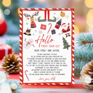 こんにちは小妖精や小人からの到着レター私は戻るクリスマス 招待状