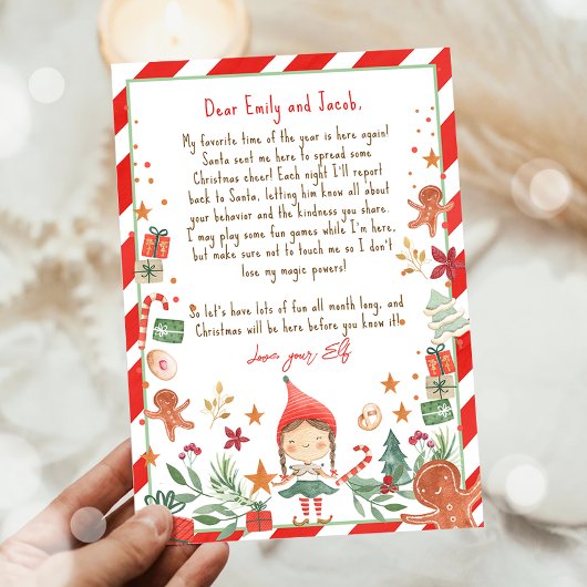 こんにちは小妖精や小人からの到着レター私は戻るクリスマス 招待状